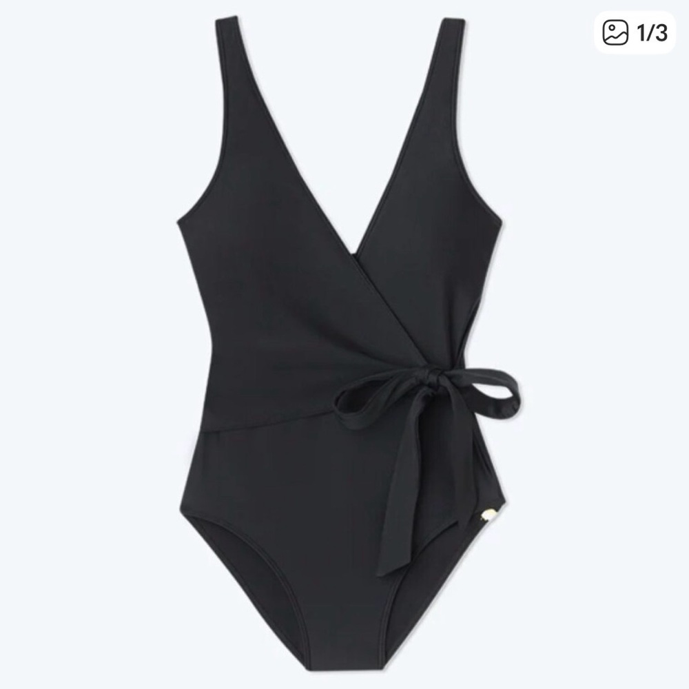 Summersalt the perfect wrap one-piece swimsuit in black, size 6